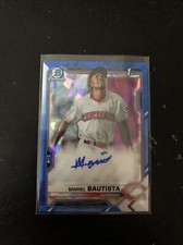 MARIEL BAUTISTA 2021 BOWMAN CHROME SAPPHIRE AUTOGRAPH #BSPA-MB 1ST AUTO