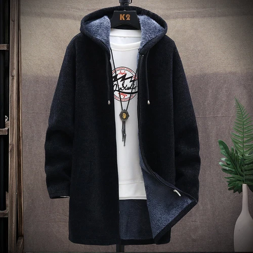 Men Thick Warm Fleece Lined Hooded Hoodie Winter Zip Up Coat Jacket Sweatshirt □ - Picture 5 of 27