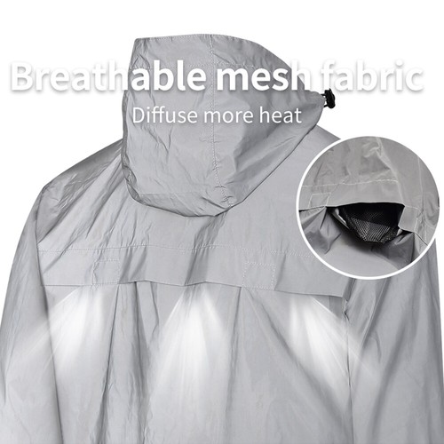 WOSAWE Herren Fahrradjacke Reflektierend HoheSichtbarkeit Kapuzenpullover Mantel - Bild 14 von 24