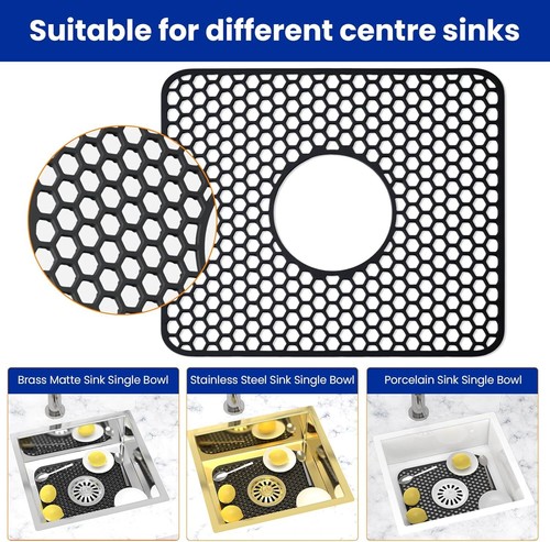 TOOVEM 2X Sink Protectors for Kitchen Sink, Kitchen Mat Non-Slip Heat Resistant - Picture 3 of 8