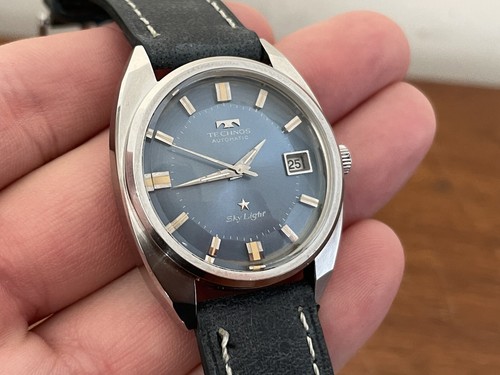 Vintage Swiss Technos SkyLight Automatic Pie Pan BLUE Dial ETA 2824 SERVICED! - Picture 15 of 24