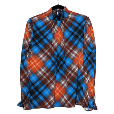 Tucker Stella Top SMALL JCRT Yukon Cornelius Plaid in Double Georgette Silk Top