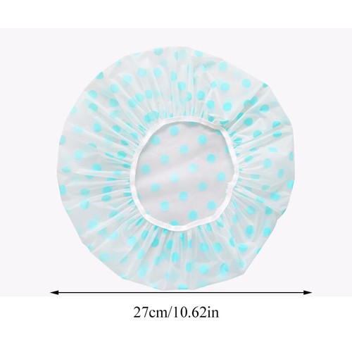 Shower Cap Reusable Women Thicken Waterproof Elastic Bath Useful Colorful Hat - Picture 2 of 14