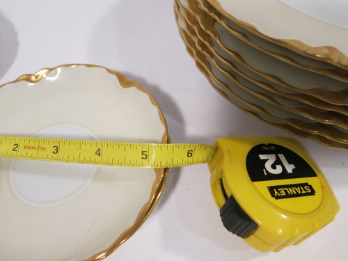 Hutschenreuther Bavaria LHS Gold Dish Set 7 Dinner Plate 2 Cup 5 Saucer - Picture 11 of 12