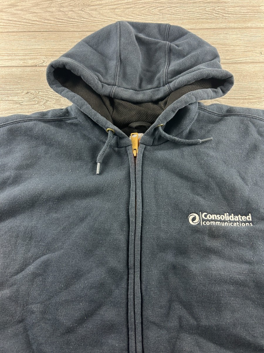 Carhartt 100632 472 Men's Navy Blue Hooded Jacket Size XL
