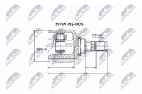 NTY NPW-NS-005 Gelenksatz Antriebswelle Radseitig, Getriebeseitig FüR Nissan