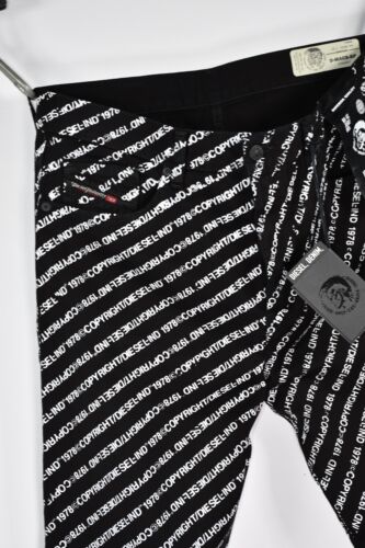 Diesel D-Macs SP Straight Fit Printed Monogram Men's Black Jeans size W33 L32 - Picture 3 of 10