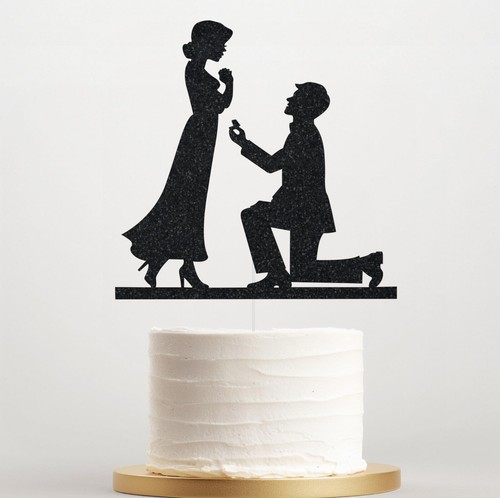 Proposal Cake Topper, Engagement Cake Topper, Glitter Card Cake Decorations - Picture 18 of 21
