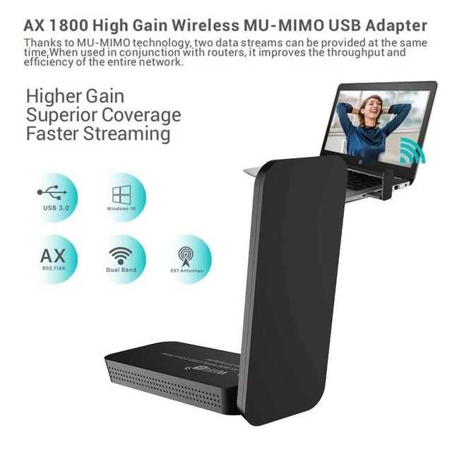 WiFi 6 Adapter 1800Mbps Dual Band USB 3.0 802.11 ax Wireless 11 NeAU C7R6 WiFi 6 Adapter 1800Mbps Dual Band USB 3.0 802.11 ax Wireless 11 NeAU C7R6