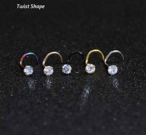 1 Piece Nose Stud Piercing Body Jewelry Part Nose Hoop Nostril Nose Helix 20g - Picture 7 of 9