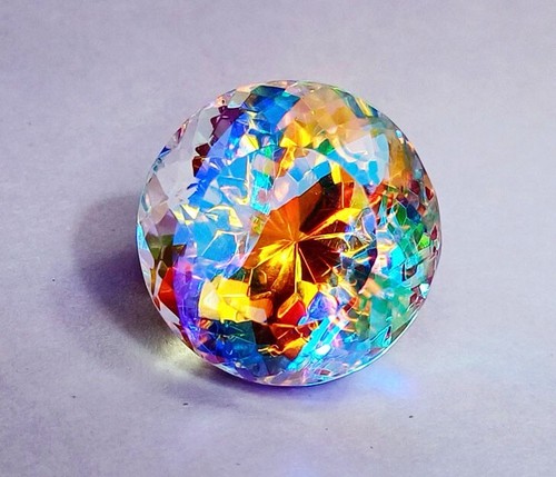 Mystic Quartz 60+ Ct Certified Round Shape Loose Gemstone With Free Gift - Picture 7 of 9