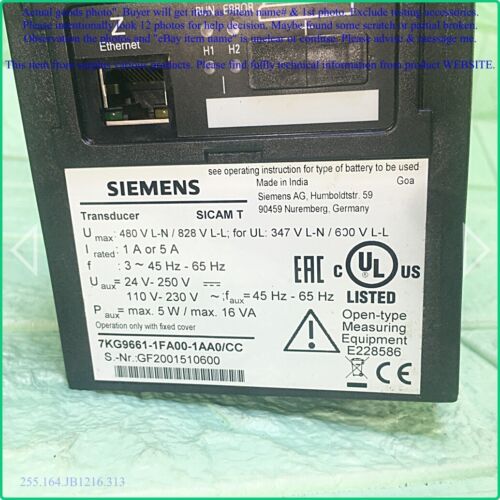 SIEMENS 7KG9661-1FA00-1AA0/CC, SICAM T SIPROTEC como foto, NUEVA CAJA FALTANTE, DHLtoUS - Imagen 2 de 12