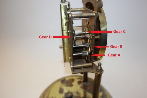Vintage Kieninger & Obergfell Kundo Jubiläumsuhr Teile/Hardware-Pfosten/Hardware - Bild 5 von 6