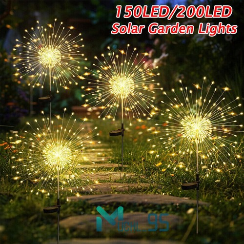 Luces Solares De Fuegos Artificiales Guirnalda de luces solares jardín navideño