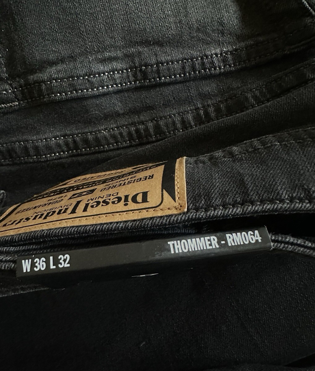 Diesel Thommer Jeans Men's 36x32 Low Rise Slim Fit Straight