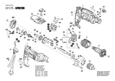 Bosch Ersatzteile für PSB 850-2 RE Schlagbohrmaschine