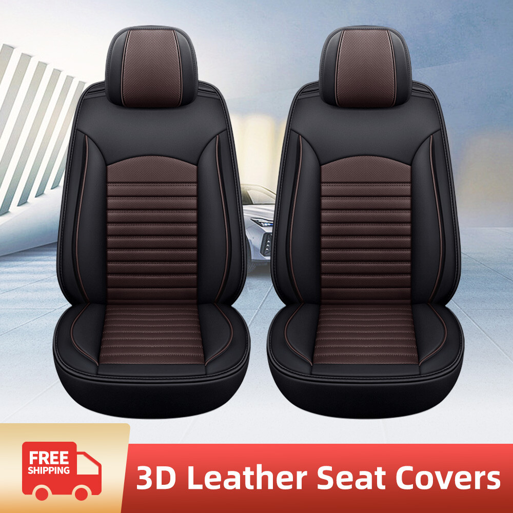 Car Seat Cover Set 2 Seats PU Leather Front Protectors Cushion For Cadillac-image