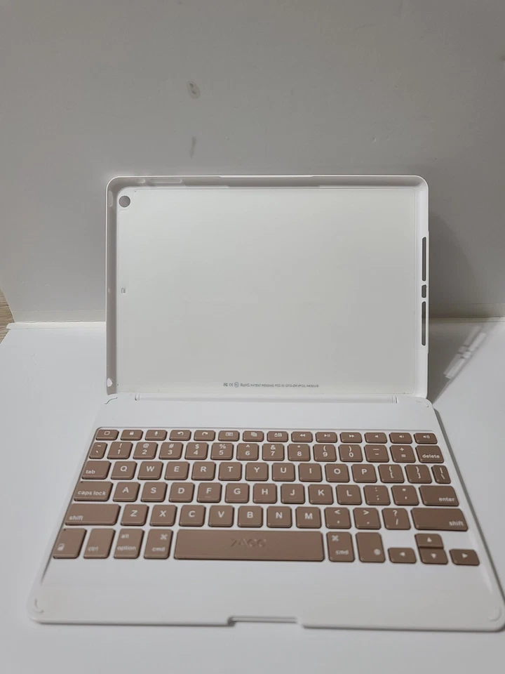 Zagg Bluetooth Hinged Keyboard Folio for iPad Air, 135 degree view Rose Gold - Image 3 of 4