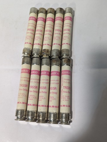 Lot of 10 Gould Shawmut TRS5R Fuse, 5A, 600vac or less, Time Delay - Picture 3 of 3