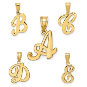 14K White Gold Polished Script Initial Letter S Charm Pendant