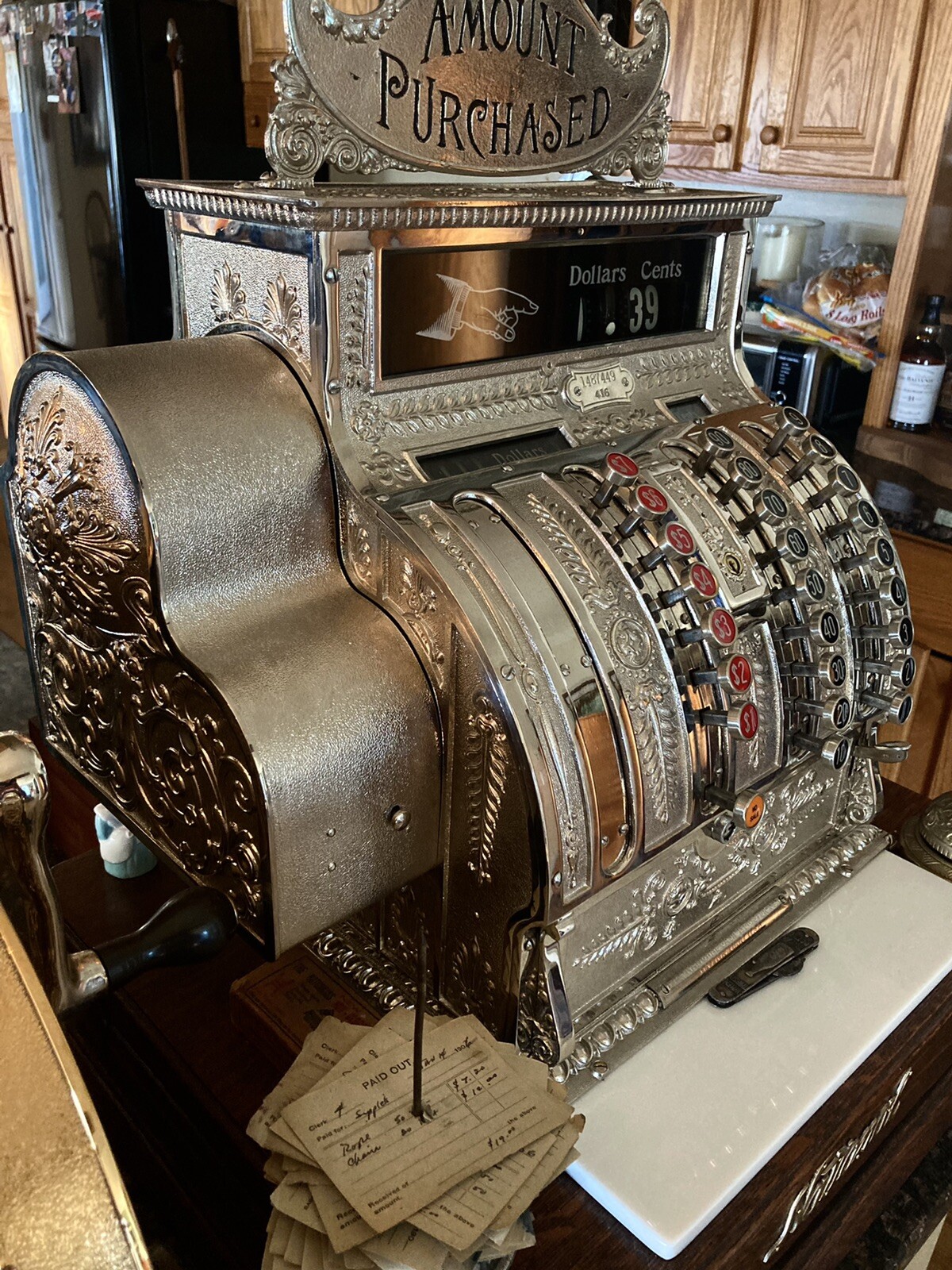 1900’s VINTAGE NATIONAL CASH REGISTER MODEL 416 Beautiful Nickel Plated