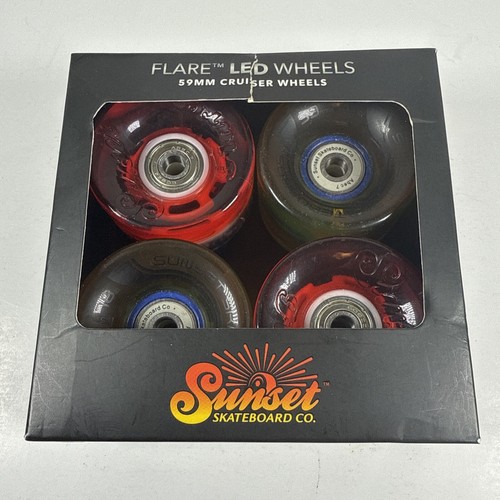 Sunset Skateboard Flare LED Rollen 59mm Cruiser Rollen Abec 7 Kugellager / Openbox