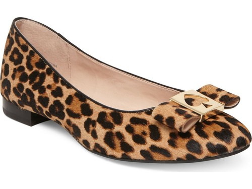 Kate Spade New York Maline Bow Ballet Flat Leopard Haircalf Leather Slip On 8 - Picture 1 of 7