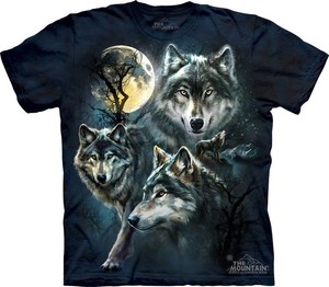 Moon-Wolves-Collage-T-Shirt-by-The-Mountain-3-Wolf-Full-Moon-Sizes-S-5XL-New