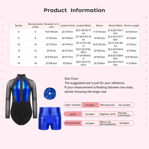 Kids Girls Outfits Rhinestones Suit Leotard Set Figure Costume Sheer Mock Neck - Picture 54 of 80