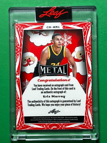 2023 Leaf Metal Christmas Exclusive KRIS MURRAY XRC Santa 1/1! Trail Blazers - Picture 9 of 10