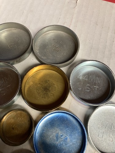 (16) MISC. METERIC ROUND BRASS & STEEL EXPANSION FREEZE PLUGS GM, FORD MOPAR - Picture 3 of 4