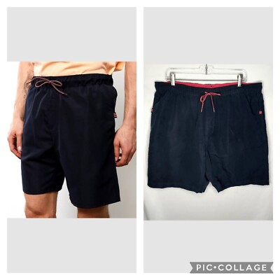 Mens LC Waikiki Basic Knee Length Swim Shorts Navy Blue Standard Fit Size 3XL