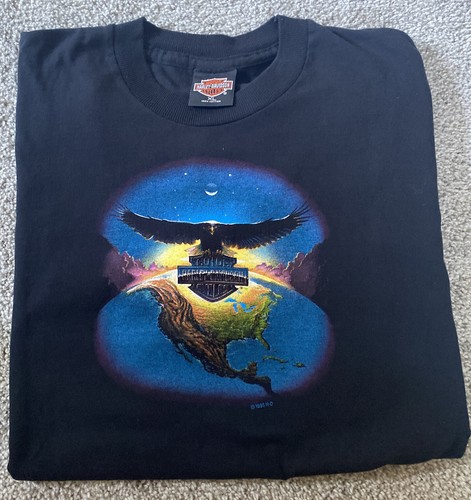 Vintage 1995 Harley Davidson T Shirt Eagle Motorrad 90er XL LUXEMBURG