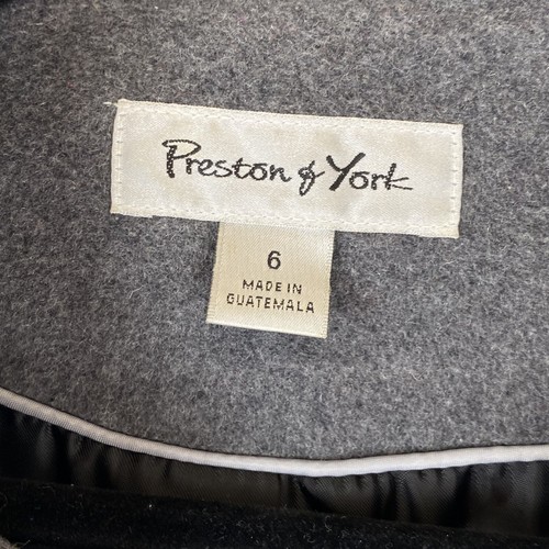Preston & York Size 6 Womens Gray Pea Coat Double Breasted Button Jacket Wool - Picture 6 of 12