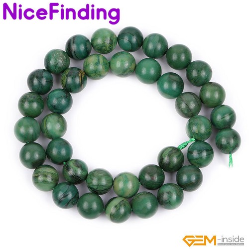 Natürliche grüne afrikanische Jade Runde Jadeit Stein Perlen für Schmuckherstellung 6 mm-12 mm - Bild 7 von 47