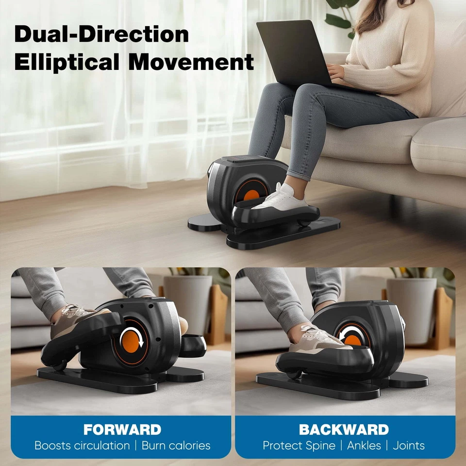 HOMEFLA Under-Desk Elliptical Machine Portable Pedal Exerciser Adjustable Speed - Image 2 of 4