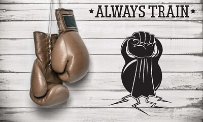 Wall Vinyl Decal Quote Words for Athlete Always Train Fitness Gym (n1906)