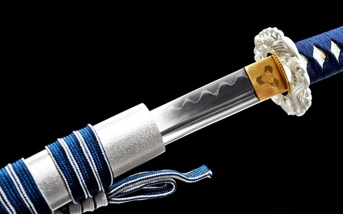 Koi&Wave Set Clay Tempered T10 Steel Katana+Wakizashi Japanese Samurai Sword 2PC - Picture 8 of 12