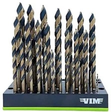 VIM TOOLS HSSC29A 29 Piece M35 Cobalt Multi-Pilot Drill Bit Set NEW