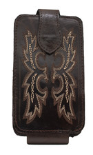 Handcrafted Full Grain Genuine Leather Cowboy Western Brown Cell Holster