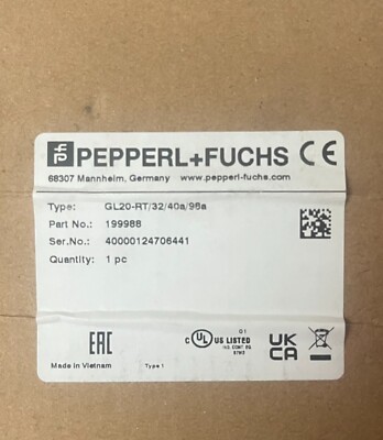 PEPPERL FUCHS GL30-RT/32/40A/98A, PHOTOELECTRIC SLOT SENSOR, 199989, NEW