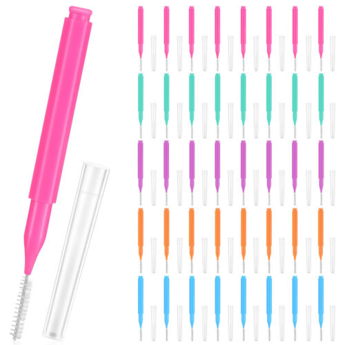 100 Pcs Dental Picks for Teeth Cleaning Cleaner Interdental Brush Dispenser