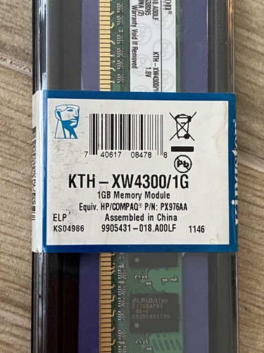 NEW! Kingston PC2-5300 (DDR2-667) 1 GB DIMM 667 MHz PC2-5300 DDR2 SDRAM Memory - Picture 3 of 7