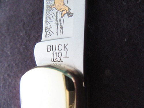 Buck 110 Limited Edtion 2004 Wood Inlay/ Turquoise/ Fire Opal. Excellent. - Picture 5 of 12