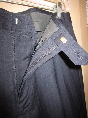 TRAJE DE DOS BOTONES TALLA 42R 32W X 30L STAFFORD EJECUTIVO HARTMARX A RAYAS AZULES, EXCELENTE CONDICIÓN - Imagen 10 de 11