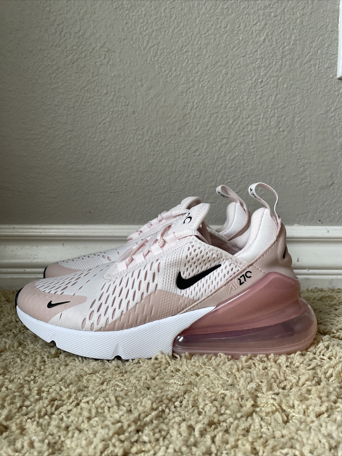 Nike Air Max 270 Light Soft Pink/Black/White Women's Size 6.5 AH6789-604 |  eBay