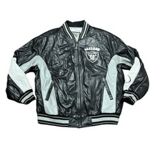 Vintage Oakland Raiders Carl Banks G-iii Leather Jacket Size XXL