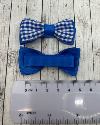 Royal/Cobalt Blue Gingham Hair Accessories - Picture 40 of 44
