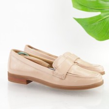 Franco Sarto Womens Valera Loafers Size 6.5 Blush Nude Patent Slip On Flat Shoes