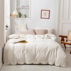 Bedding Set 4 Pcs Luxury Linen & Cotton Duvet Cover Bed Sheet Pillowshames White